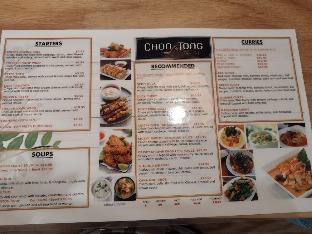 Chon Tong (Thai Cafe) Tennessee Menu image 4